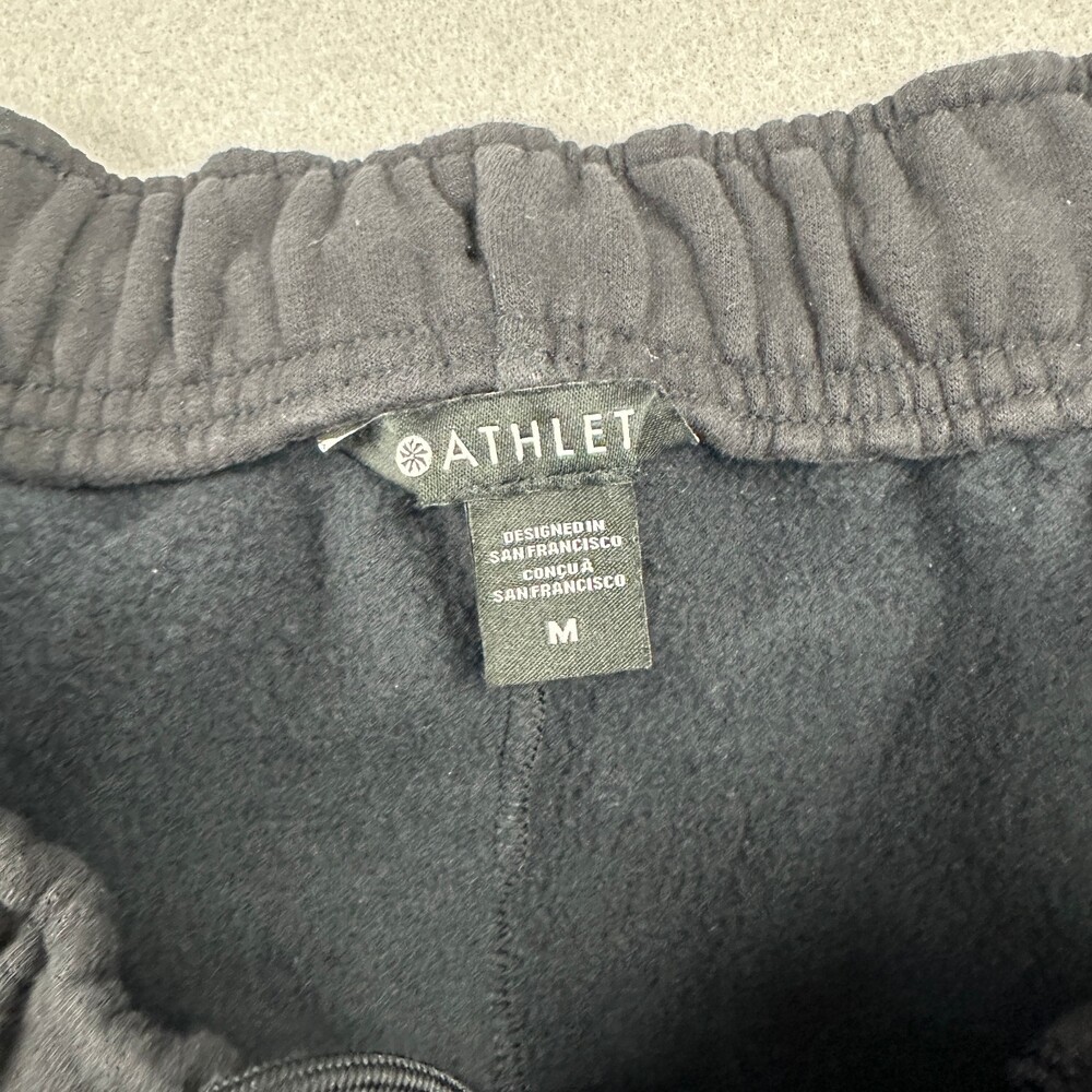Athleta Pants Women Medium Black Solid Fleece Joggers Cinch Bottom Sweatpants M - Picture 4 of 12